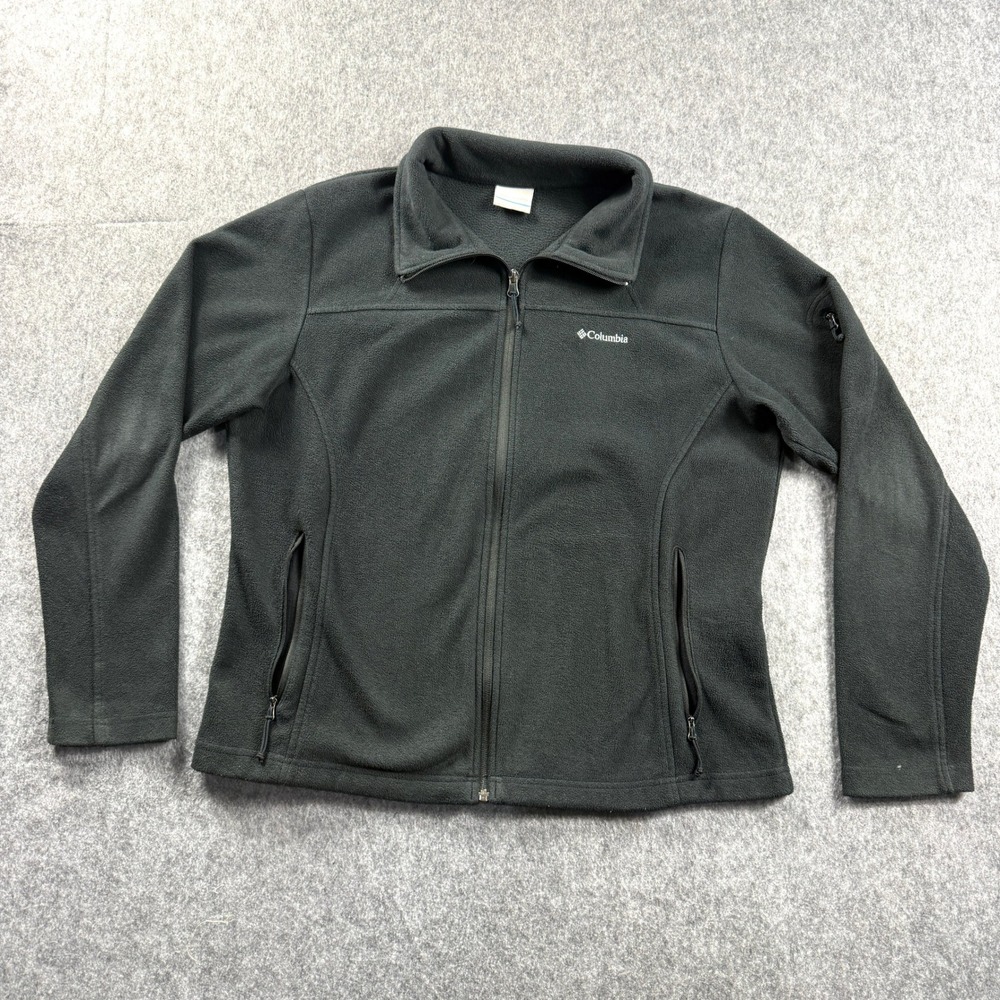 Columbia Jacket Womens XL Black Fleece Full Zip‎ Soft Shell Activewear Outdoor